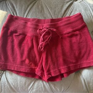 Hard Tail Women's Red Terry Cloth Drawstring Shorts